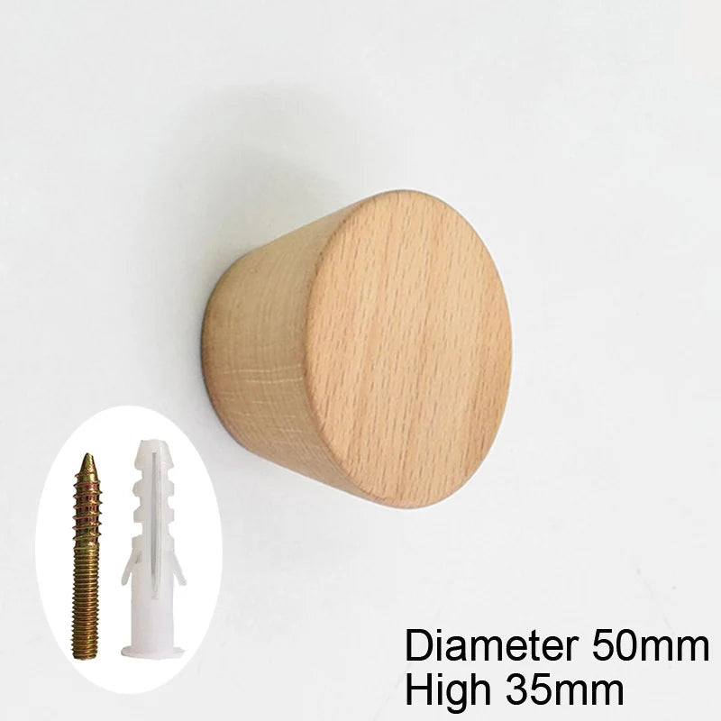 Wooden Wall Hook, Angled Peg or Round Knob