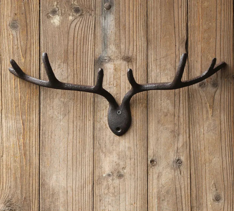 Cast Iron Antler Coat Rack in Rust Brown (2 Sizes)