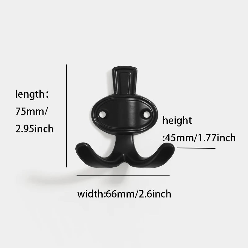 Classic Double Coat Hook with Oval Plate (2 Sizes)