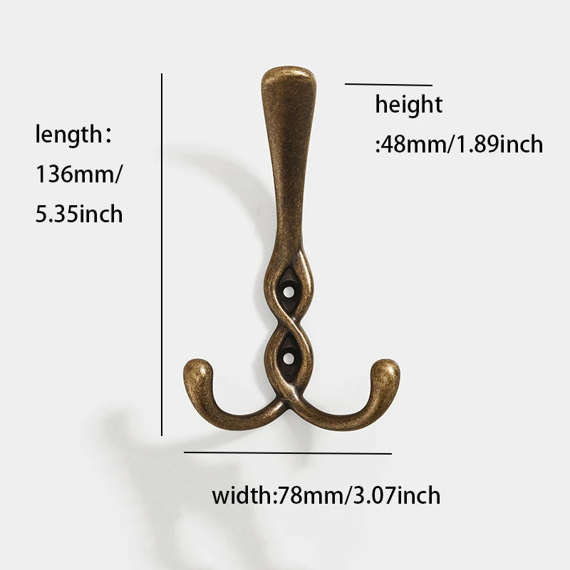 Twisted Double Coat Hook in Metal (2 Sizes)