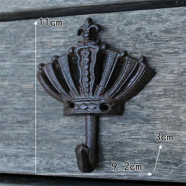 Rustic Iron Crown Wall Hook (3 Designs)