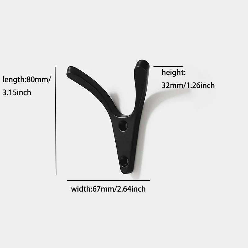 Y-Shaped Double Coat Hook in Metal