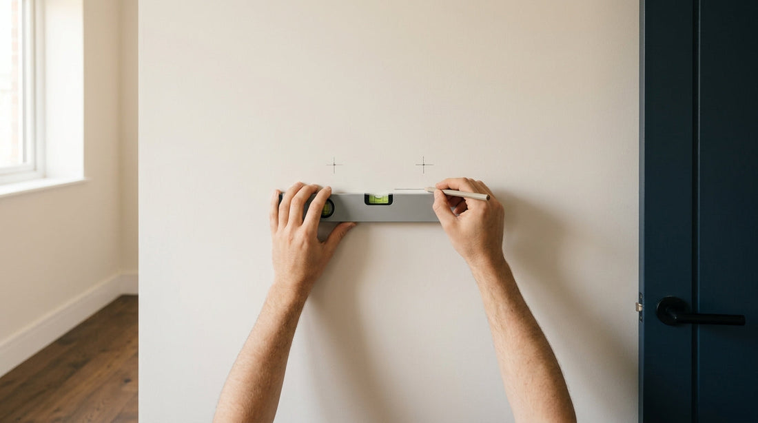 Marking the position of a coat rack on a plasterboard wall