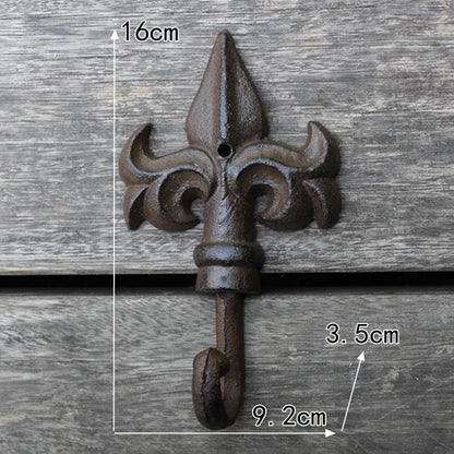 Rustic Iron Spearhead Wall Hook (3 Designs)