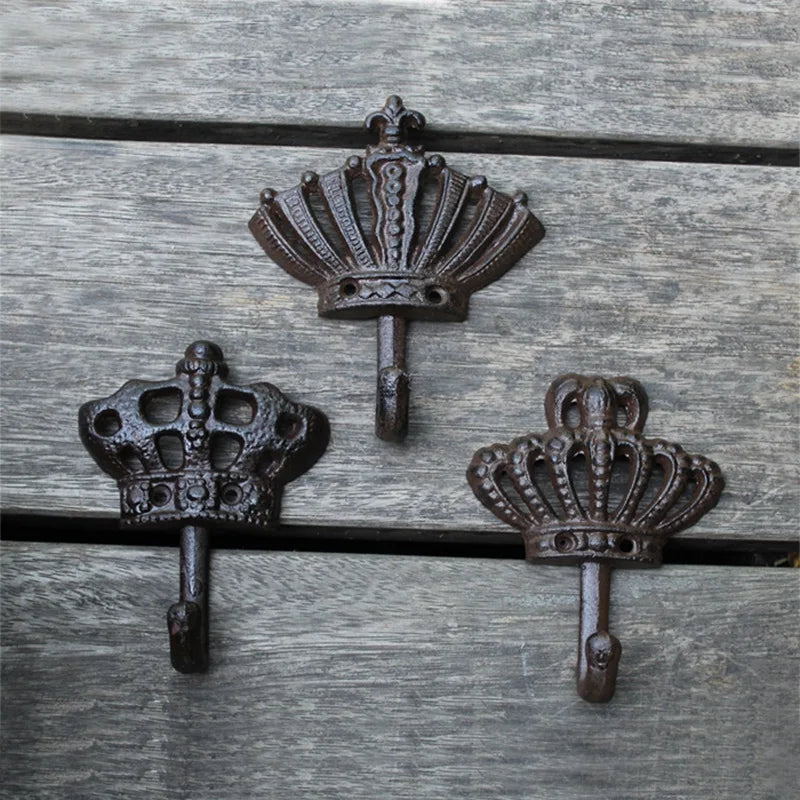 Rustic Iron Crown Wall Hook (3 Designs)