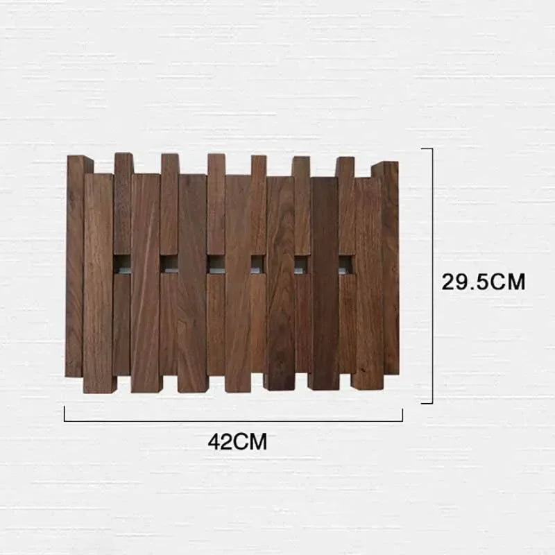 Double Row Piano Key Wooden Coat Rack with Fold-Down Hooks