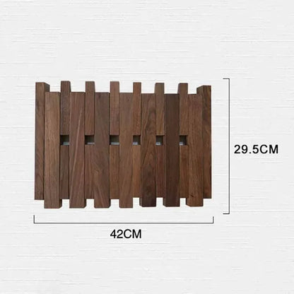 Double Row Piano Key Wooden Coat Rack with Fold-Down Hooks