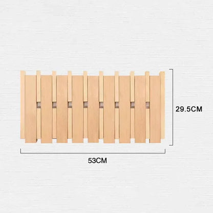 Double Row Piano Key Wooden Coat Rack with Fold-Down Hooks