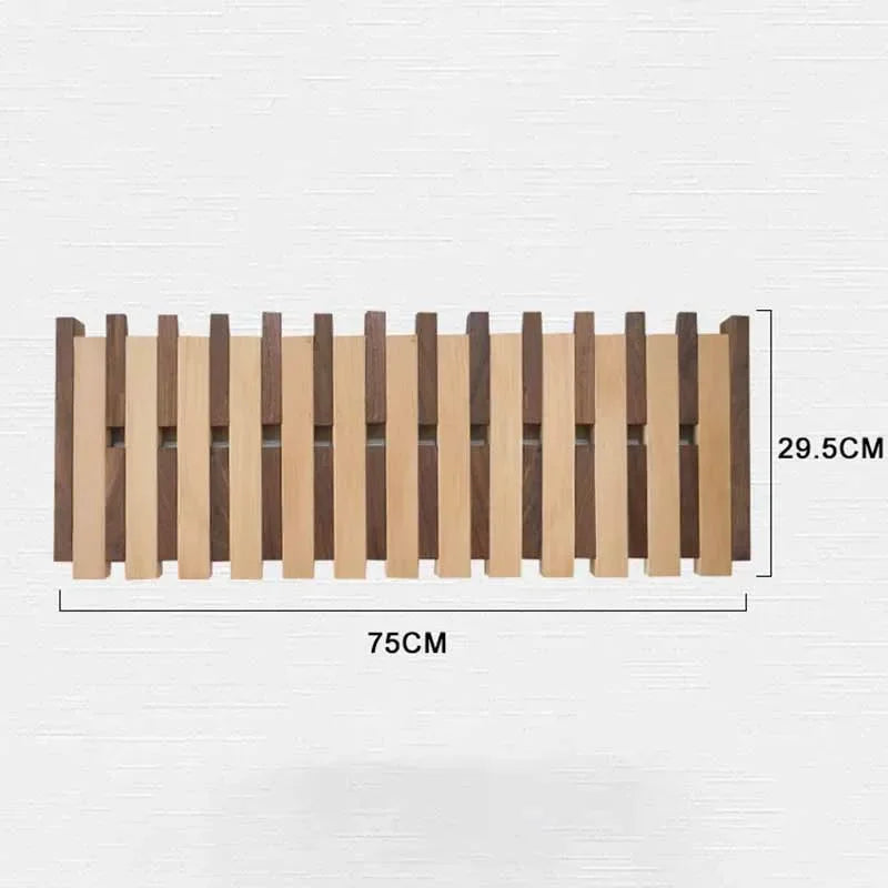 Double Row Piano Key Wooden Coat Rack with Fold-Down Hooks