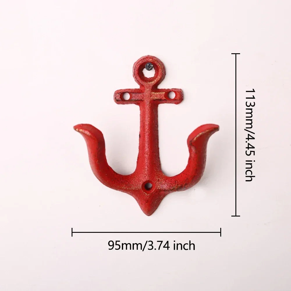 Cast Iron Anchor Wall Hook, Nautical Style