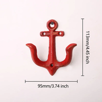 Cast Iron Anchor Wall Hook, Nautical Style