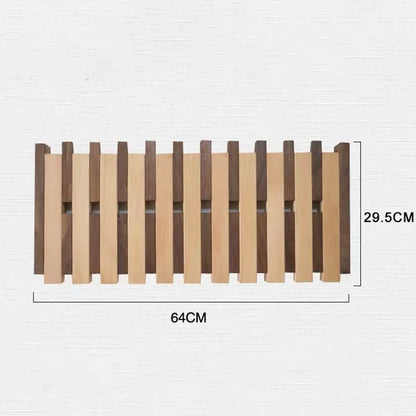 Double Row Piano Key Wooden Coat Rack with Fold-Down Hooks