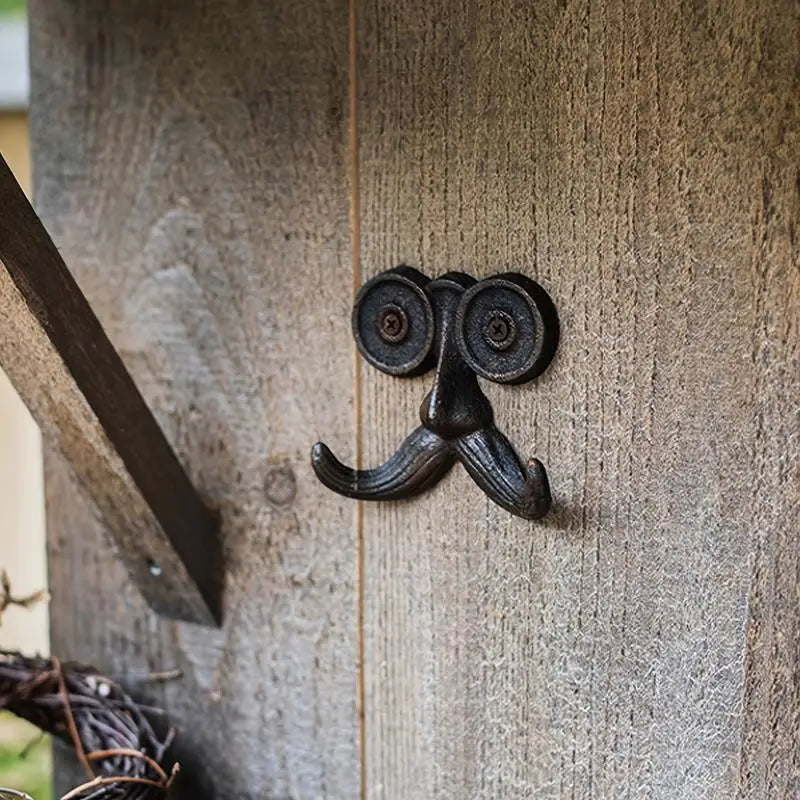 Moustache Wall Hook in Black Cast Iron