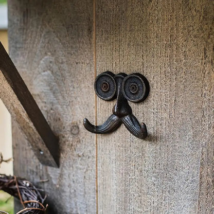 Moustache Wall Hook in Black Cast Iron