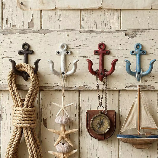 Cast Iron Anchor Wall Hook, Nautical Style