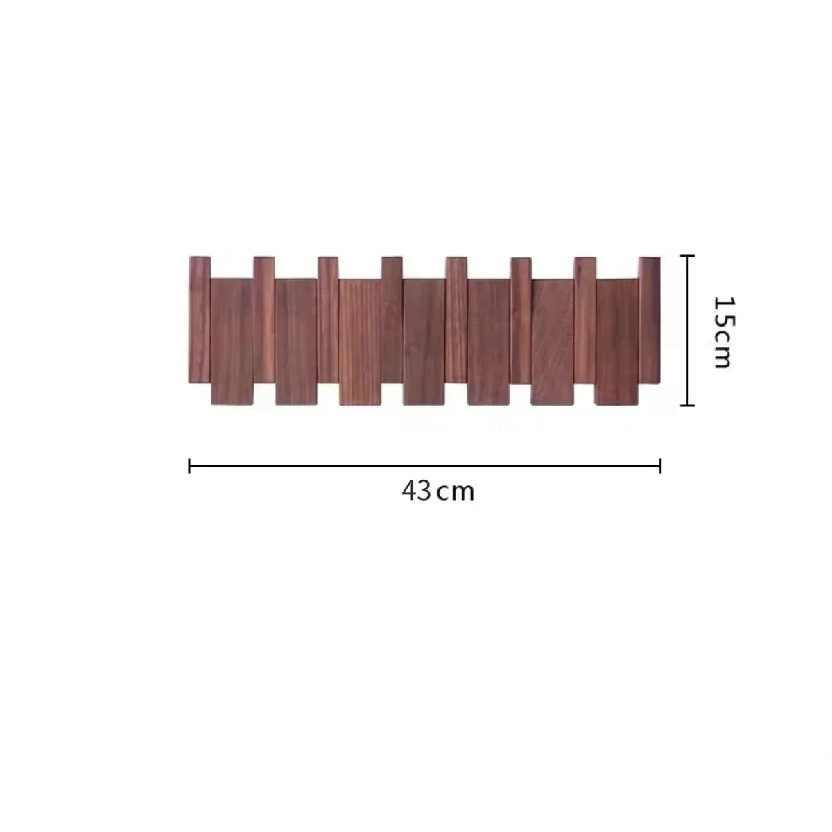 Staggered Piano Key Wooden Coat Rack with Fold-Down Hooks