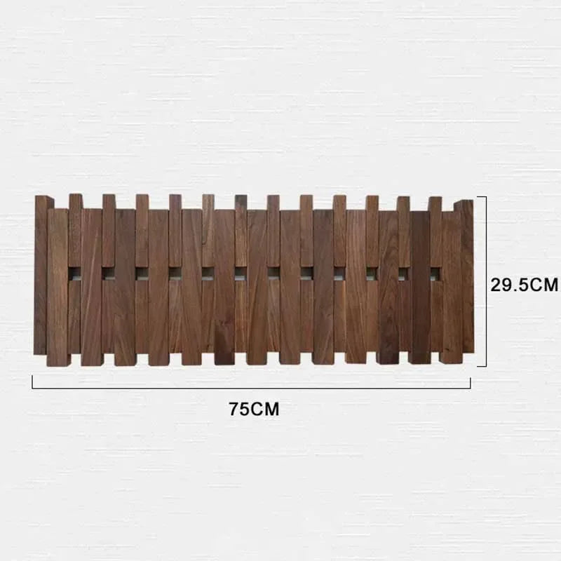Double Row Piano Key Wooden Coat Rack with Fold-Down Hooks