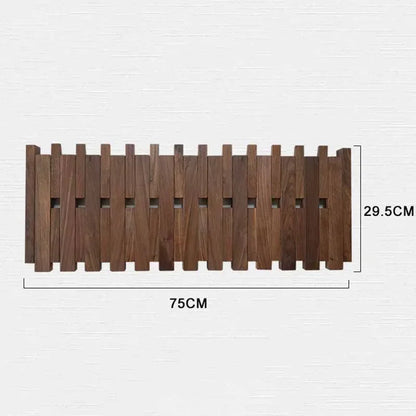 Double Row Piano Key Wooden Coat Rack with Fold-Down Hooks