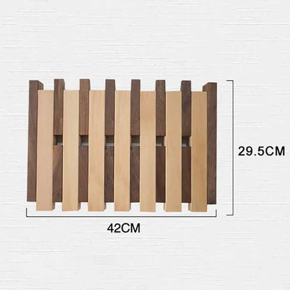 Double Row Piano Key Wooden Coat Rack with Fold-Down Hooks