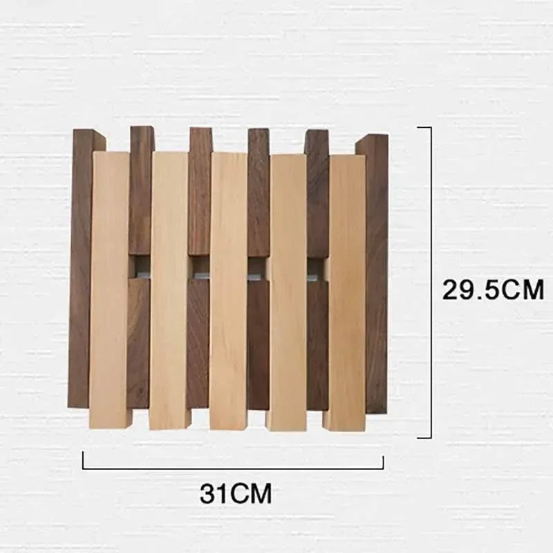 Double Row Piano Key Wooden Coat Rack with Fold-Down Hooks