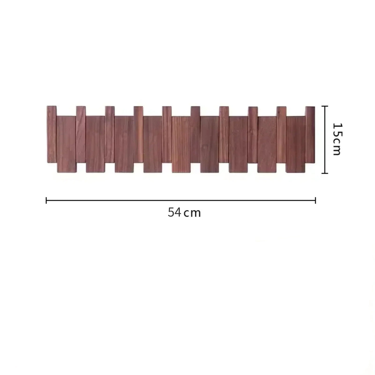 Staggered Piano Key Wooden Coat Rack with Fold-Down Hooks