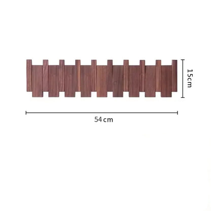 Staggered Piano Key Wooden Coat Rack with Fold-Down Hooks