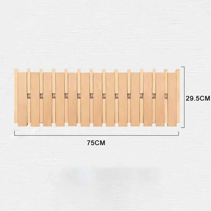 Double Row Piano Key Wooden Coat Rack with Fold-Down Hooks