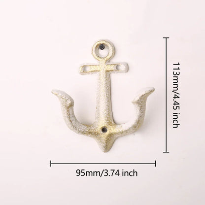 Cast Iron Anchor Wall Hook, Nautical Style