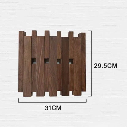 Double Row Piano Key Wooden Coat Rack with Fold-Down Hooks