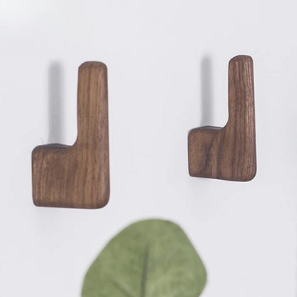 L-Shaped Wooden Wall Hooks, Single or Set of 4