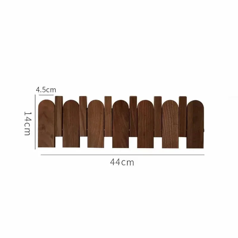 Rounded Piano Key Wooden Coat Rack with Fold-Down Hooks
