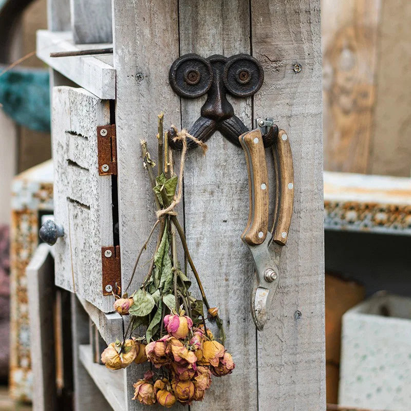 Moustache Wall Hook in Black Cast Iron