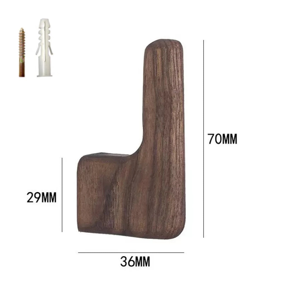 L-Shaped Wooden Wall Hooks, Single or Set of 4