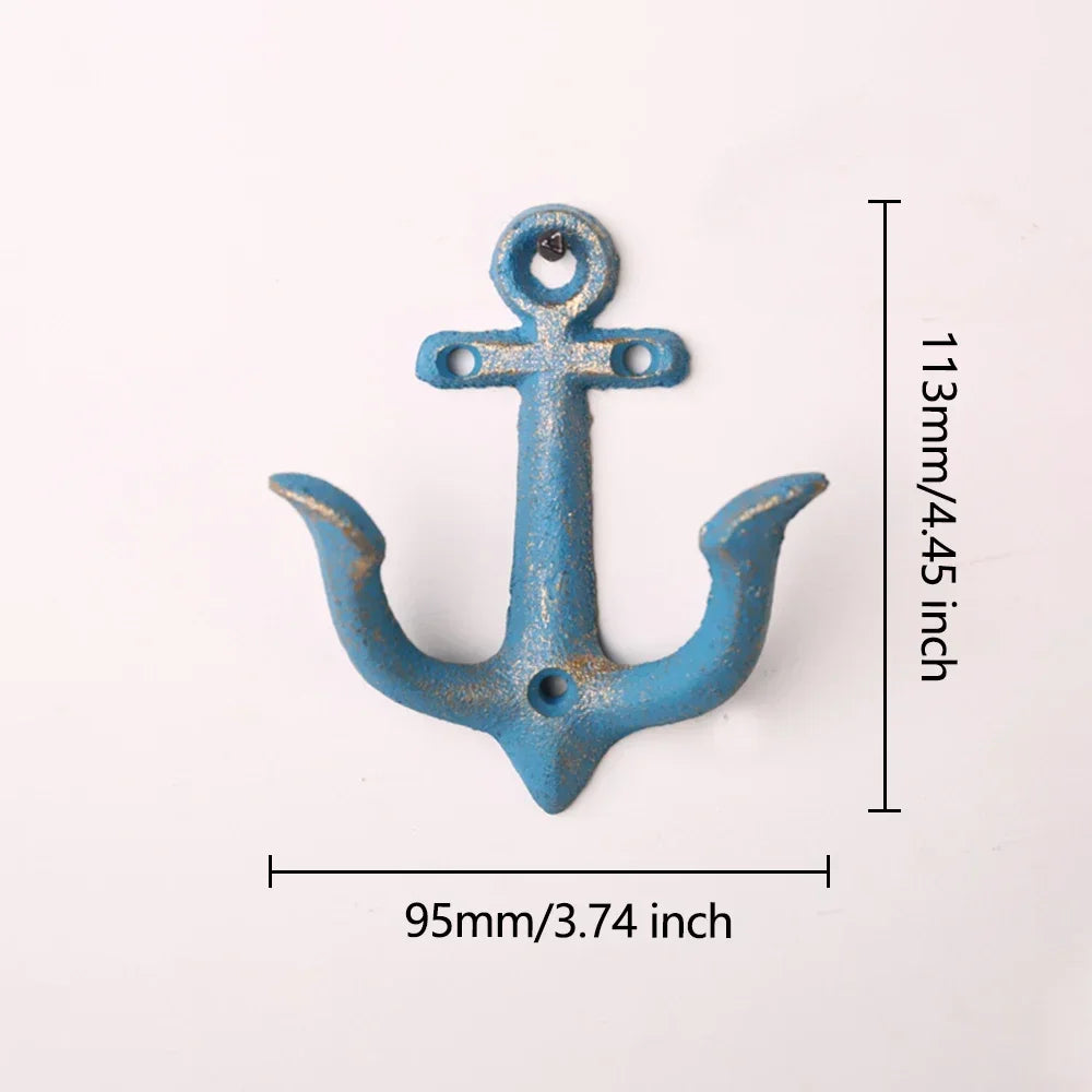 Cast Iron Anchor Wall Hook, Nautical Style