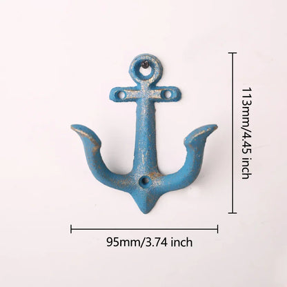 Cast Iron Anchor Wall Hook, Nautical Style