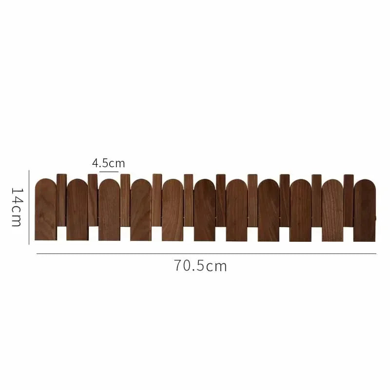 Rounded Piano Key Wooden Coat Rack with Fold-Down Hooks