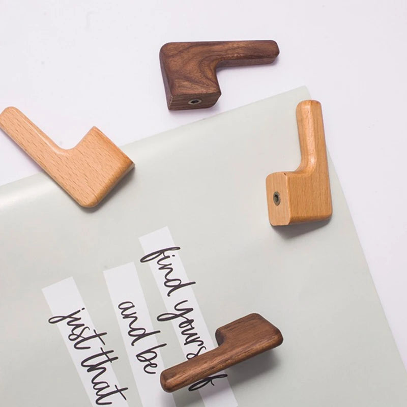 L-Shaped Wooden Wall Hooks, Single or Set of 4