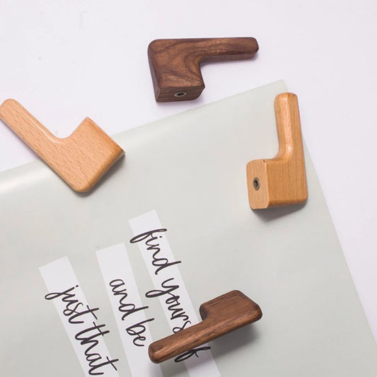 L-Shaped Wooden Wall Hooks, Single or Set of 4