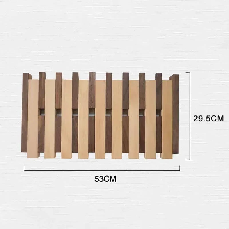 Double Row Piano Key Wooden Coat Rack with Fold-Down Hooks