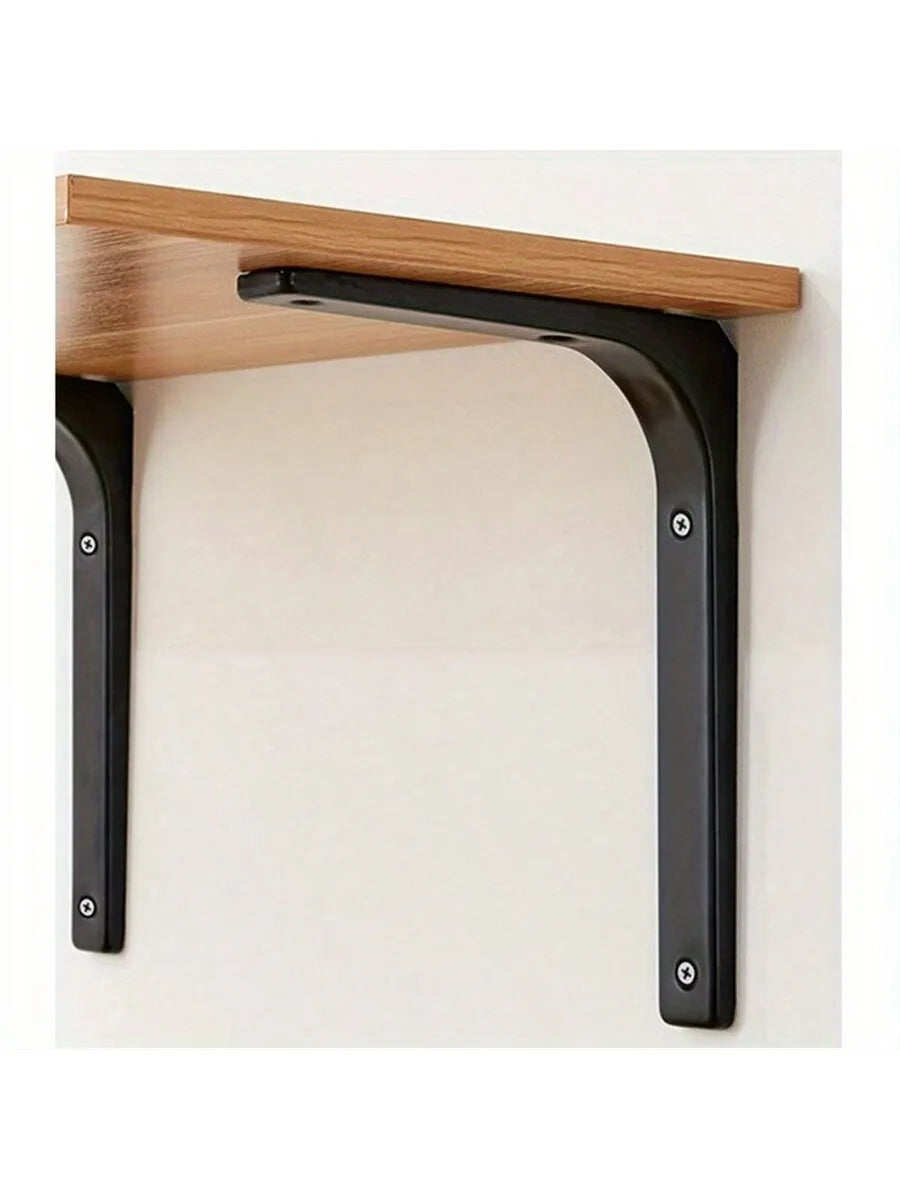 L-Shaped Metal Shelf Brackets in Black or White (Set of 2)