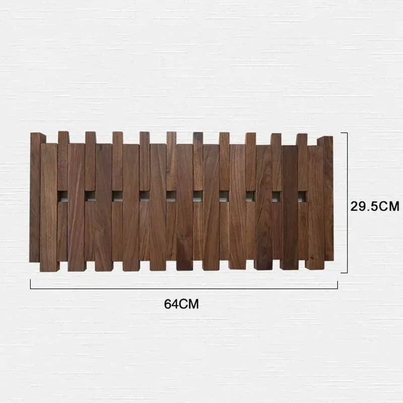 Double Row Piano Key Wooden Coat Rack with Fold-Down Hooks