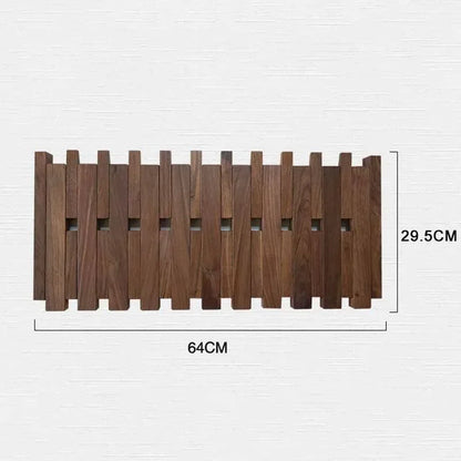 Double Row Piano Key Wooden Coat Rack with Fold-Down Hooks