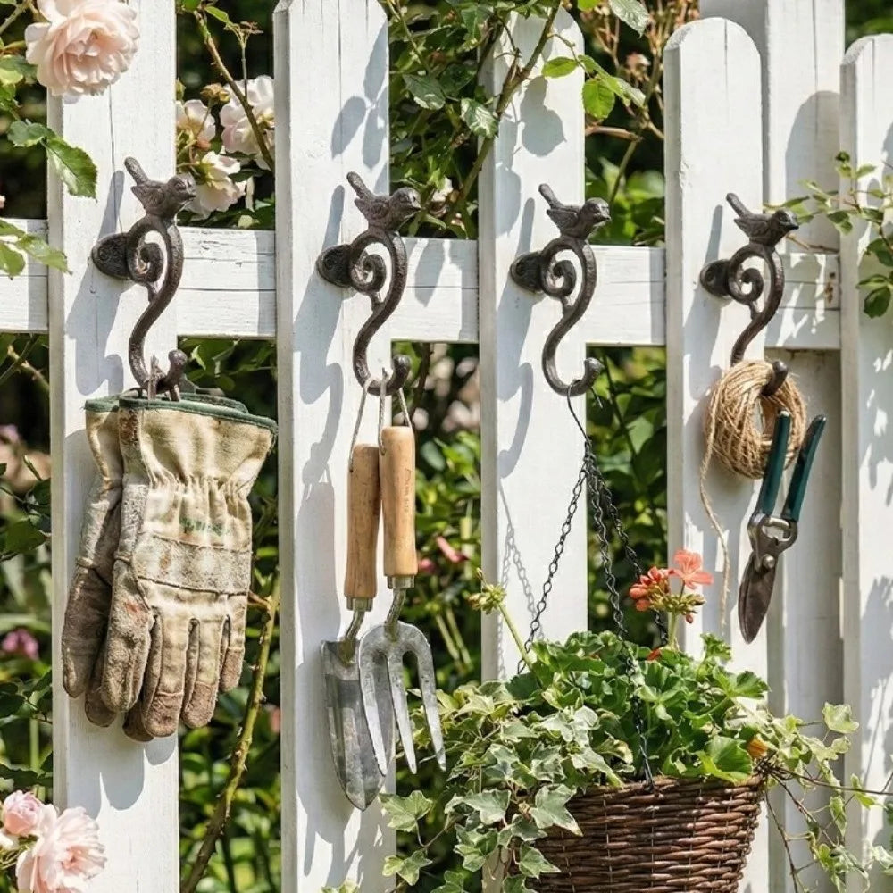 Bird Wall Hook in Rustic Cast Iron