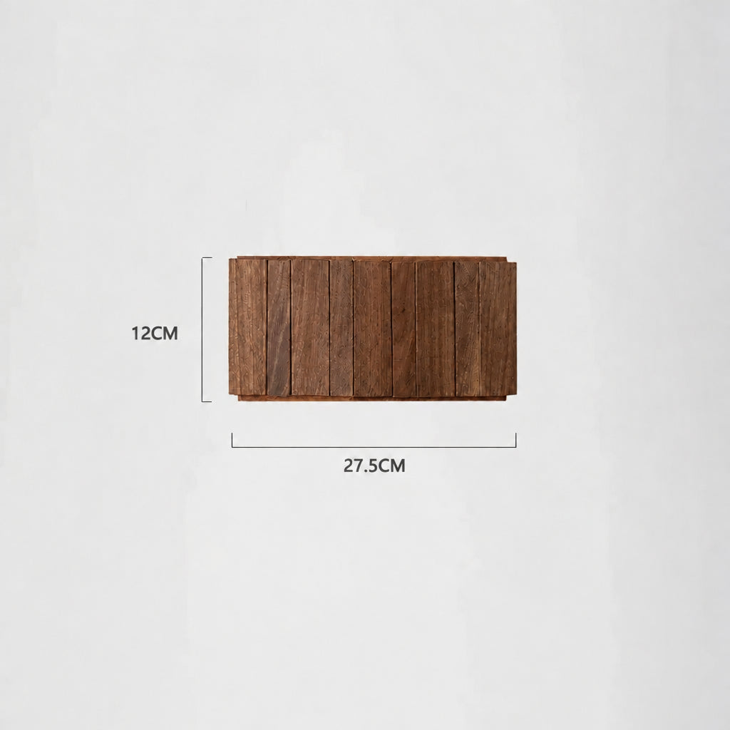 Black walnut wood 4 hook with dimensions and included hardware on a white background
