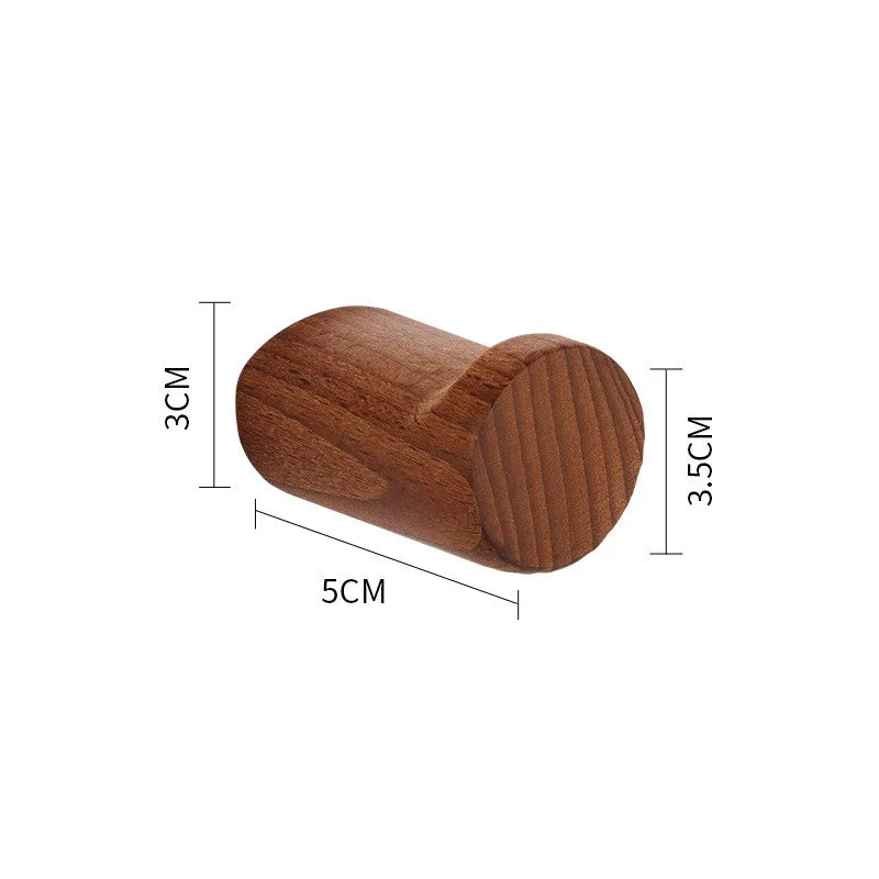 Round Wooden Peg Hooks, Set of 1, 2 or 4