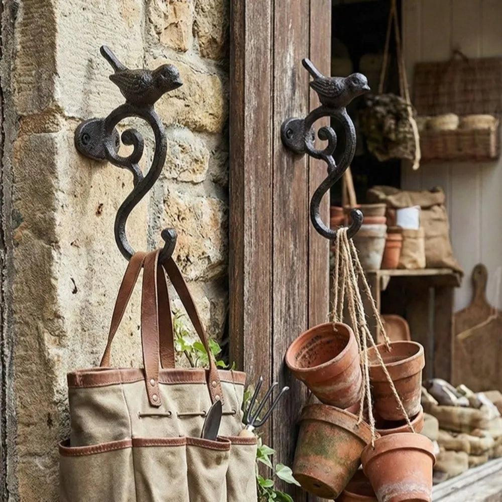 Bird Wall Hook in Rustic Cast Iron