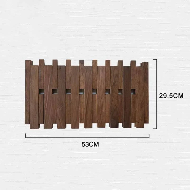 Double Row Piano Key Wooden Coat Rack with Fold-Down Hooks