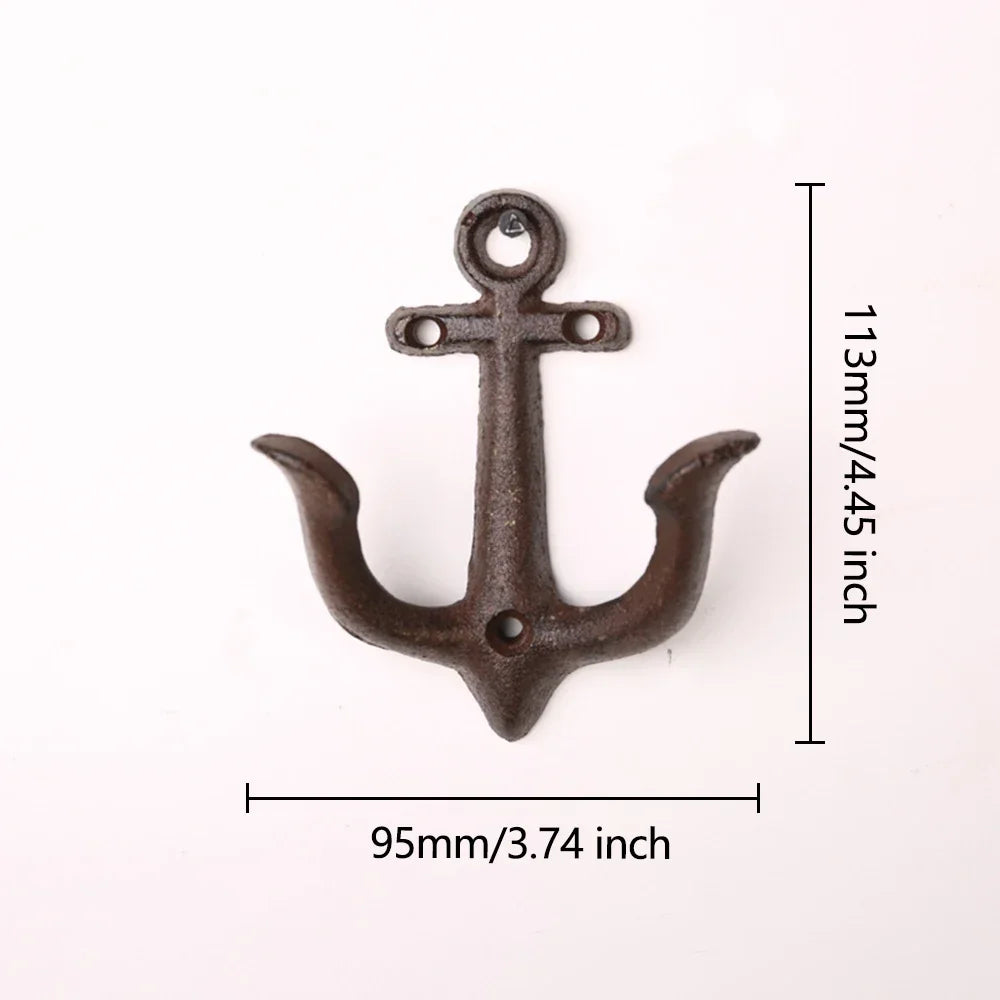 Cast Iron Anchor Wall Hook, Nautical Style