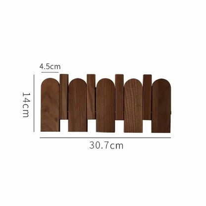 Rounded Piano Key Wooden Coat Rack with Fold-Down Hooks