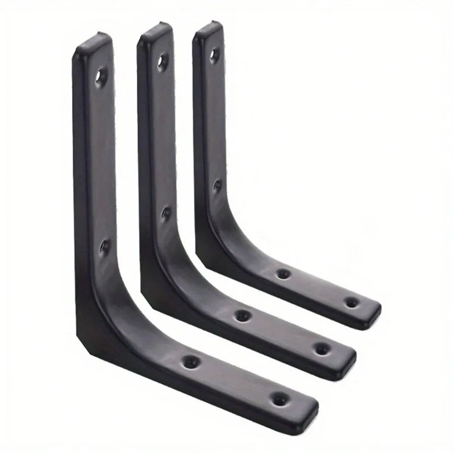L-Shaped Metal Shelf Brackets in Black or White (Set of 2)